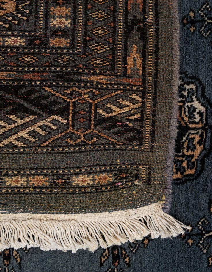 Detail image of  6' 2 x 6' 3  Hand Knotted Bokhara Oriental Wool Square Rug