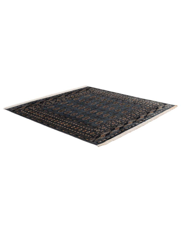 Detail image of  6' 2 x 6' 3  Hand Knotted Bokhara Oriental Wool Square Rug