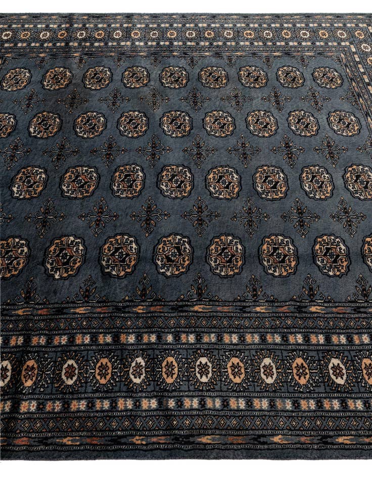 Detail image of  6' 2 x 6' 3  Hand Knotted Bokhara Oriental Wool Square Rug