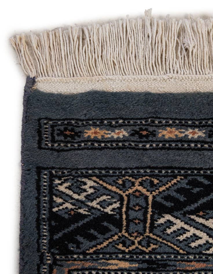 Detail image of  6' 2 x 6' 3  Hand Knotted Bokhara Oriental Wool Square Rug