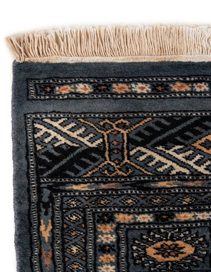 Detail image of  6' 2 x 6' 3  Hand Knotted Bokhara Oriental Wool Square Rug