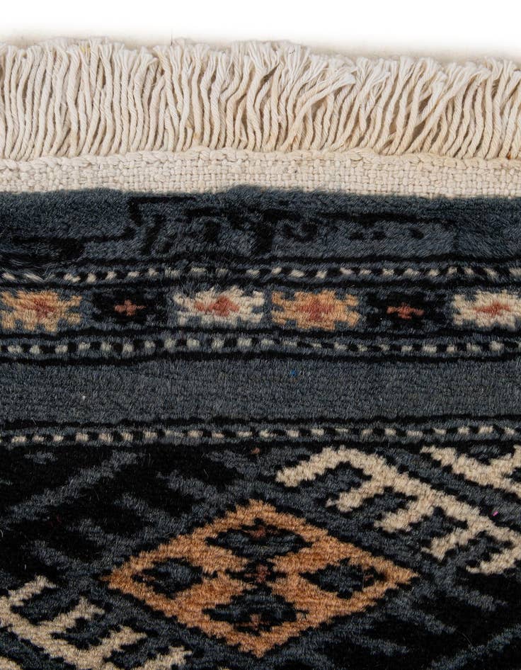 Detail image of  6' 2 x 6' 3  Hand Knotted Bokhara Oriental Wool Square Rug