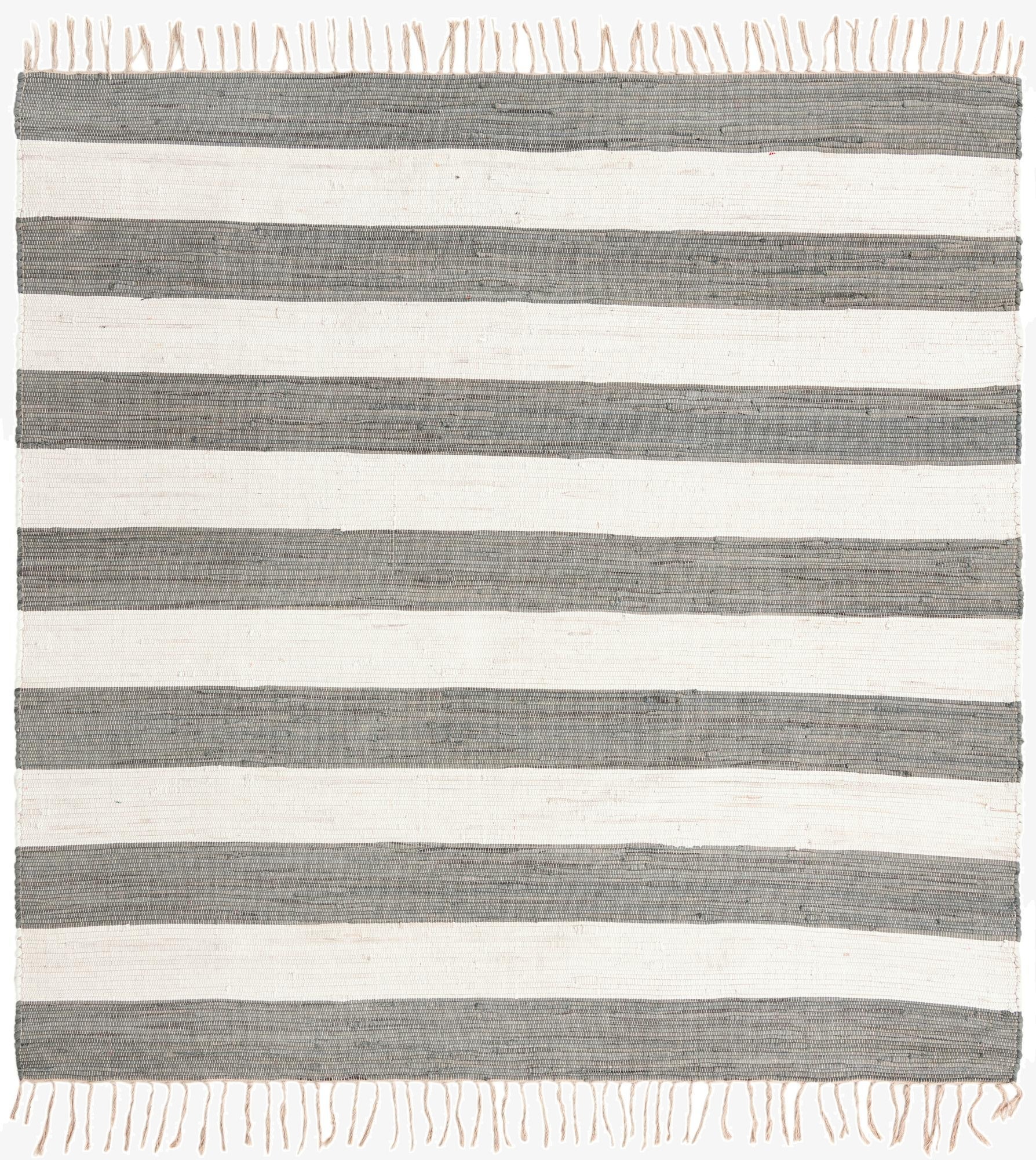  7' 10 x 7' 10  Hand Woven Chindi Rag Square Rug