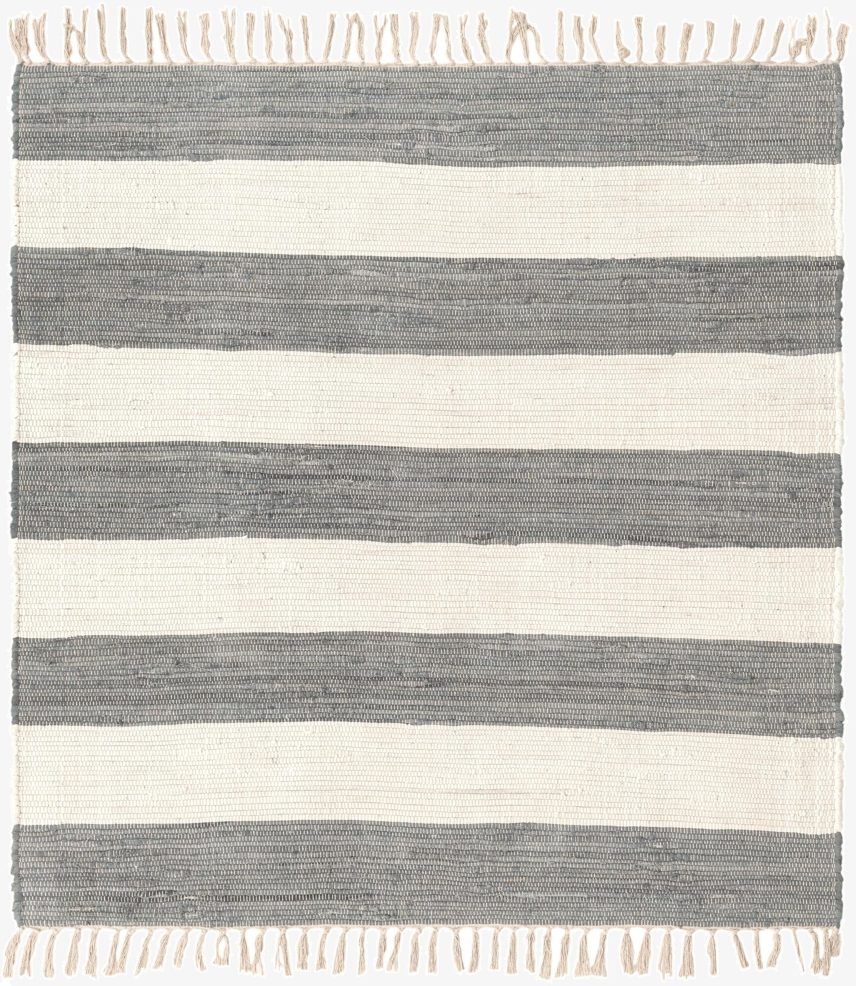  5' 1 x 5' 1  Hand Woven Chindi Rag Square Rug