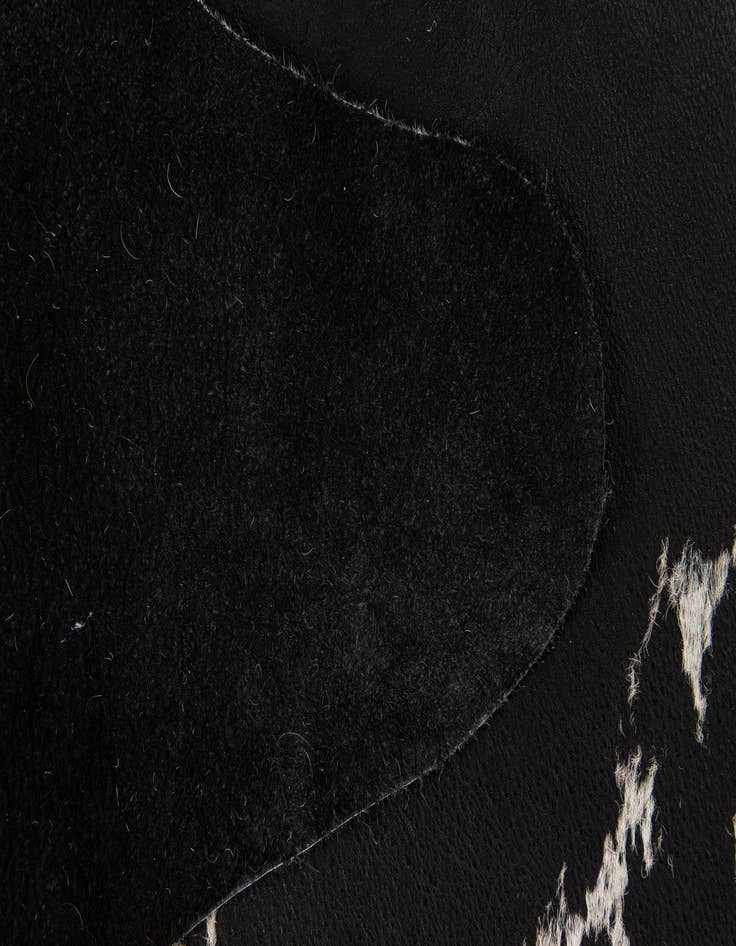 Detail image of  7' x 7' 4 Cowhide & Leather Square Rug