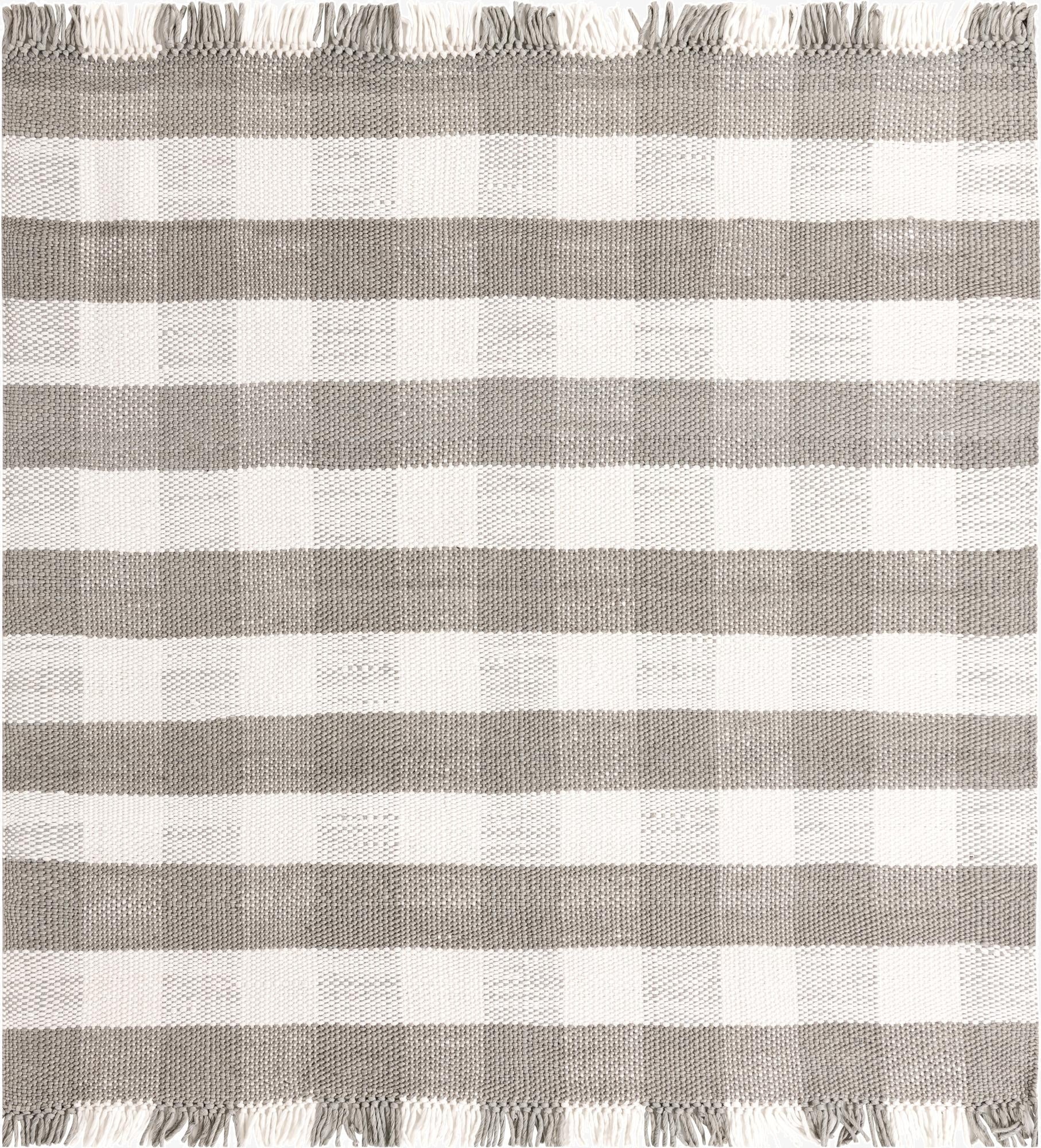  7' 10 x 7' 10 Eco Plaid   Washable Indoor / Outdoor Square Rug
