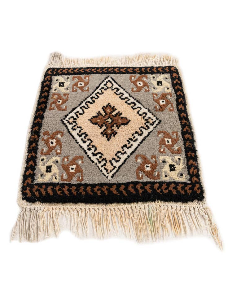 Detail image of  1' 3 x 1' 5  Hand Knotted Ferdos Persian Wool Square Rug