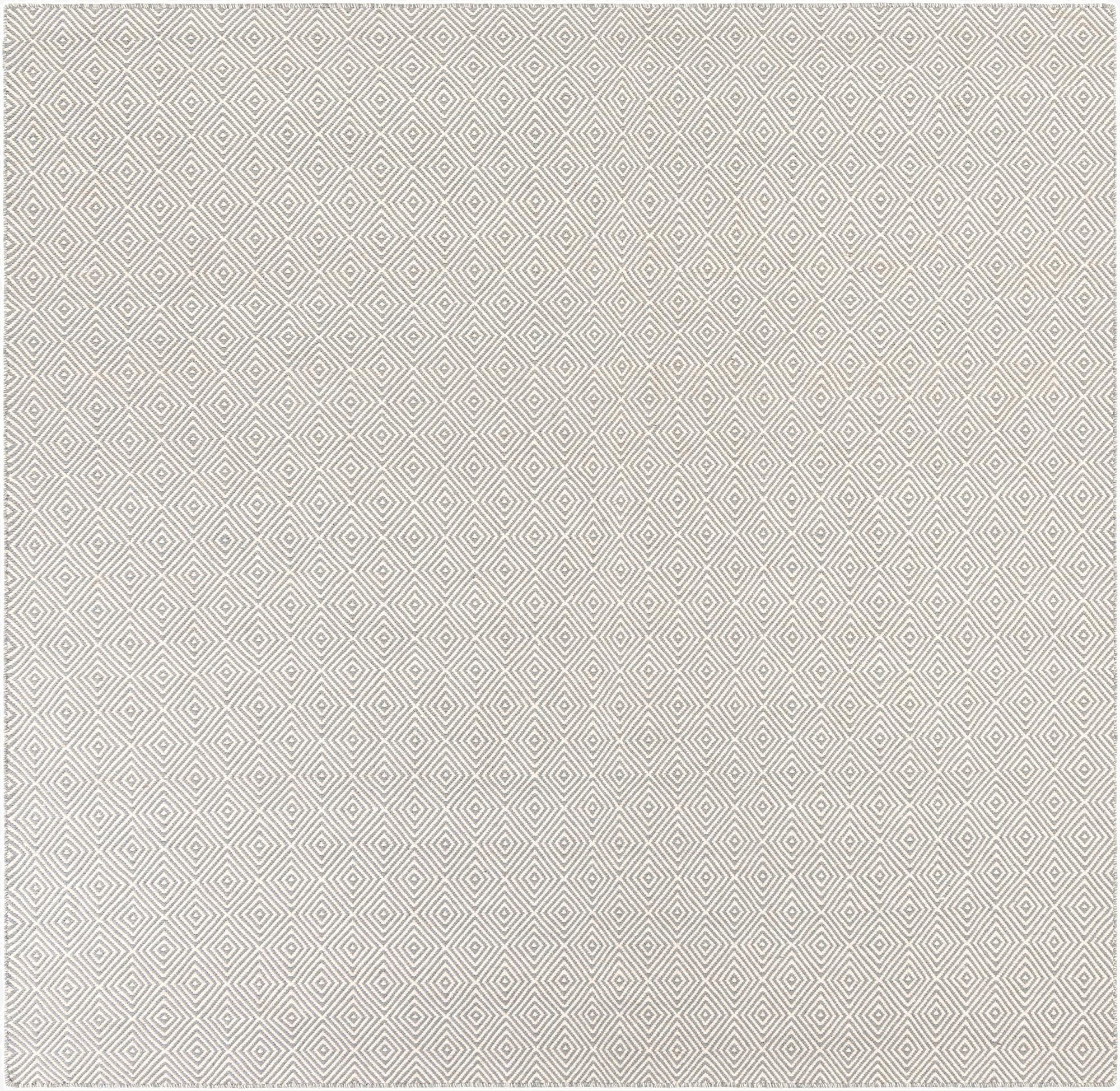  7' 10 x 7' 10  Hand Woven Geo Trellis Flatweave Square Rug