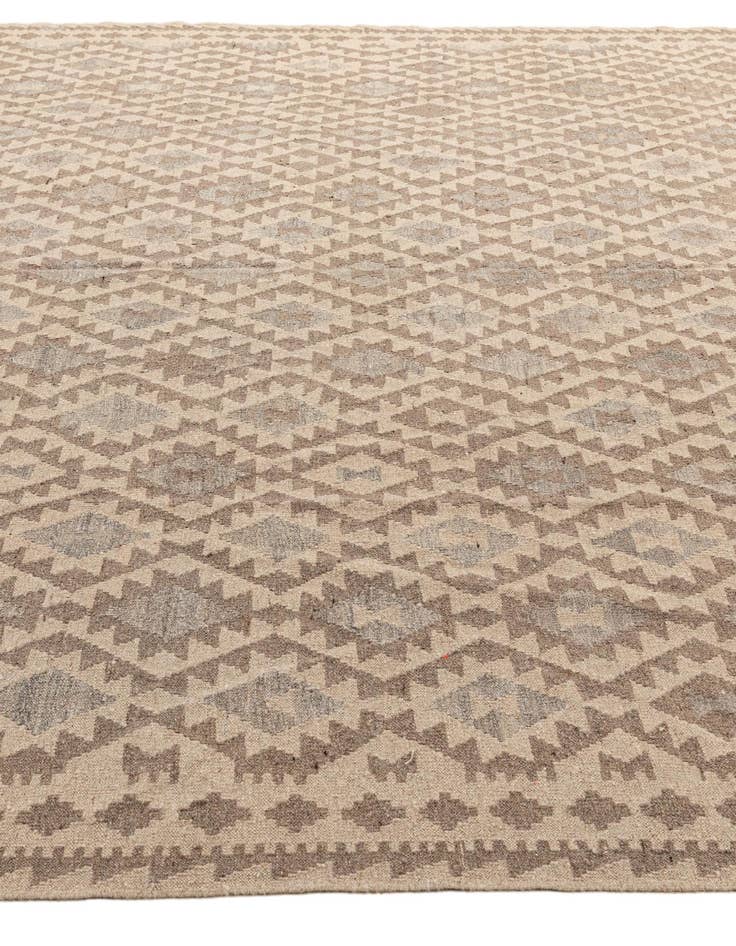 Detail image of  9' 10 x 10' 3  Hand Woven Kilim Maymana Wool Square Rug