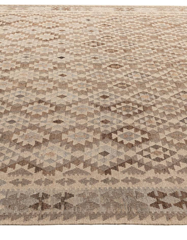 Detail image of  10' x 10' 4  Hand Woven Kilim Maymana Wool Square Rug