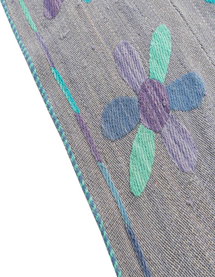 Detail image of  5' 4 x 5' 5  Hand Woven Kilim Suzani Wool Square Rug