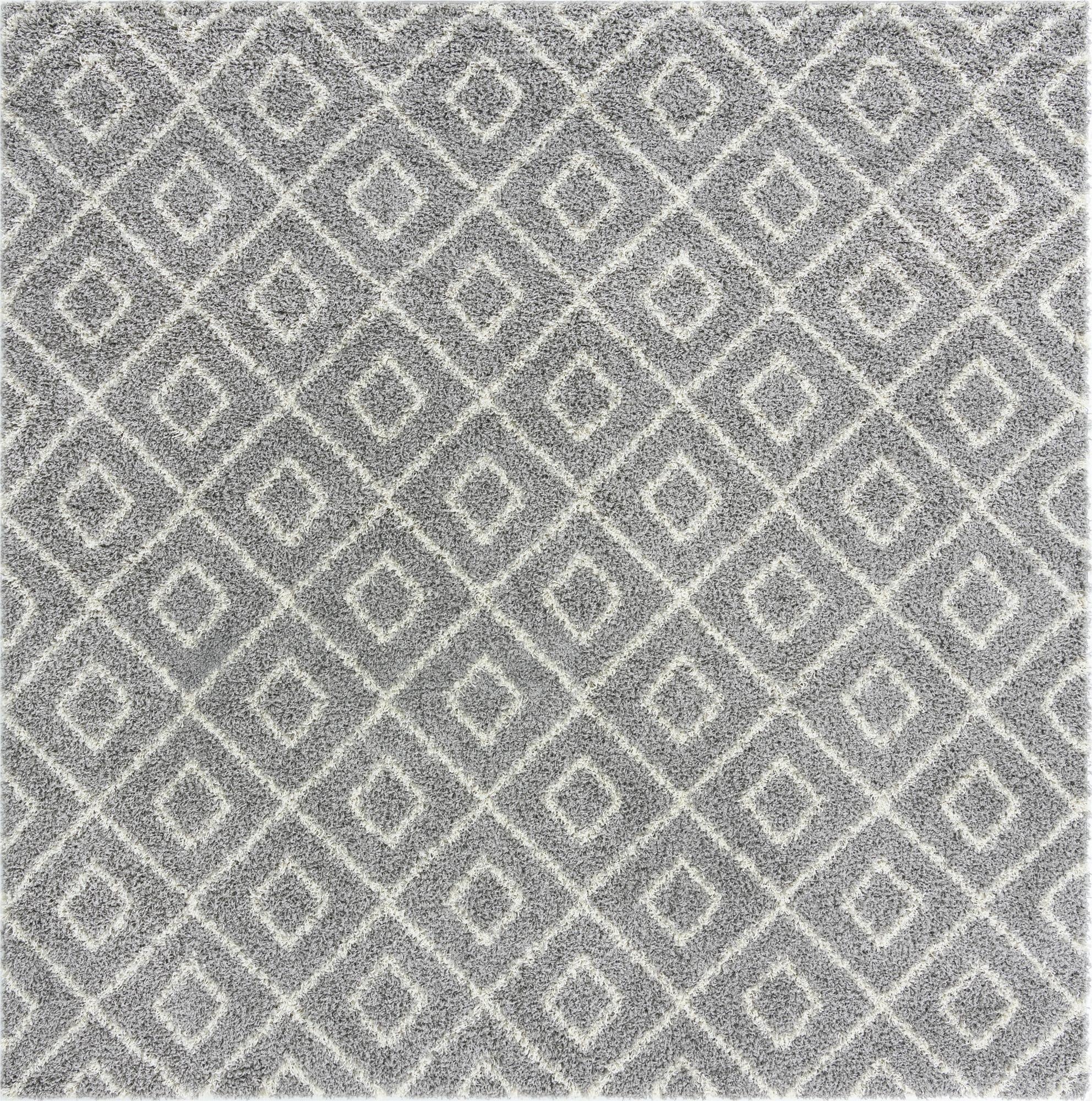  10' x 10' Lattice Shag Square Rug