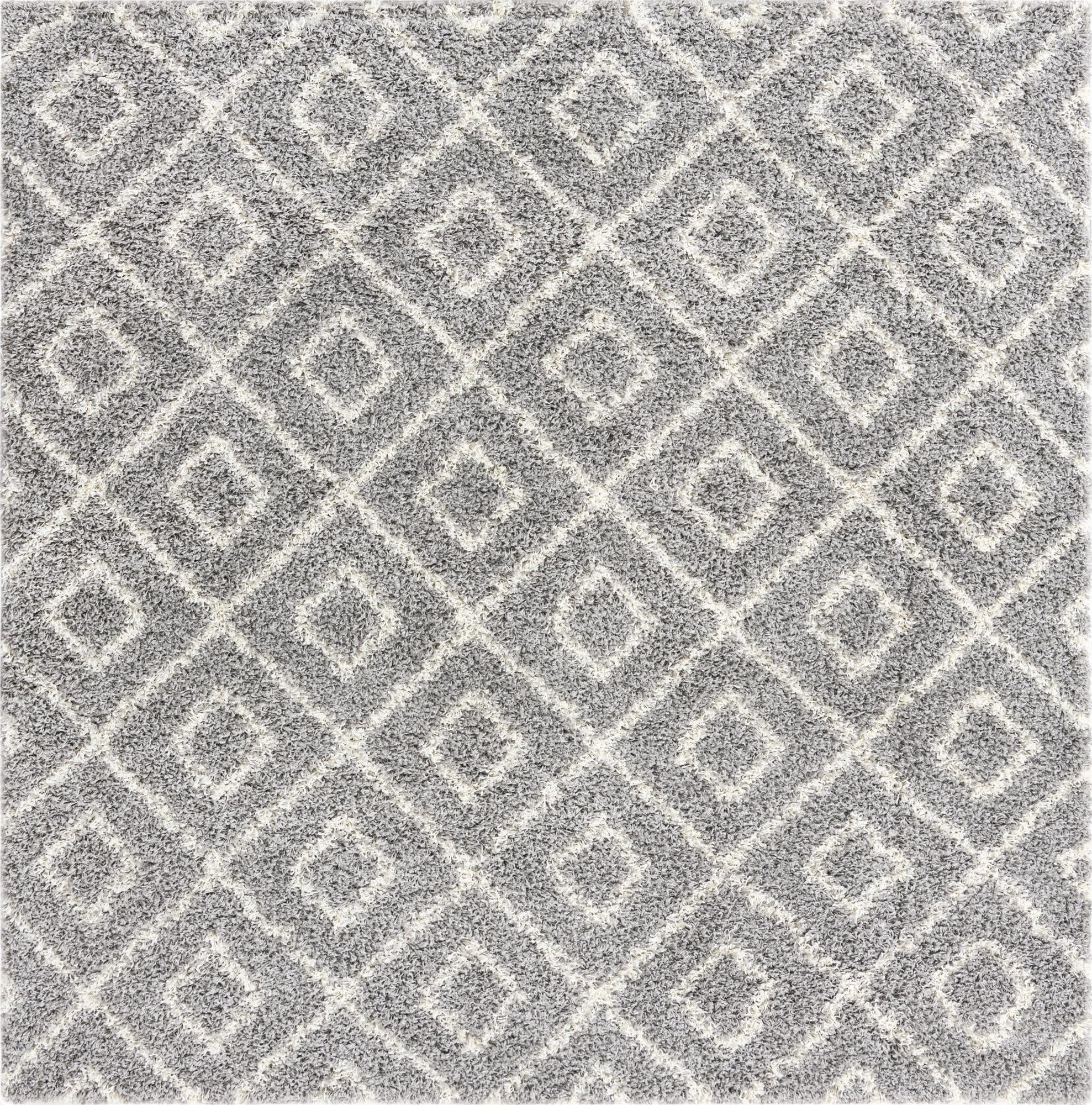  7' 10 x 7' 10 Lattice Shag Square Rug