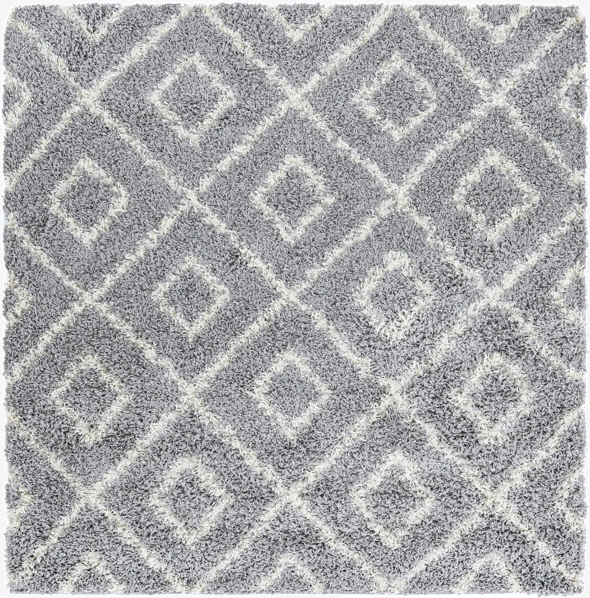  5' 3 x 5' 3 Lattice Shag Square Rug