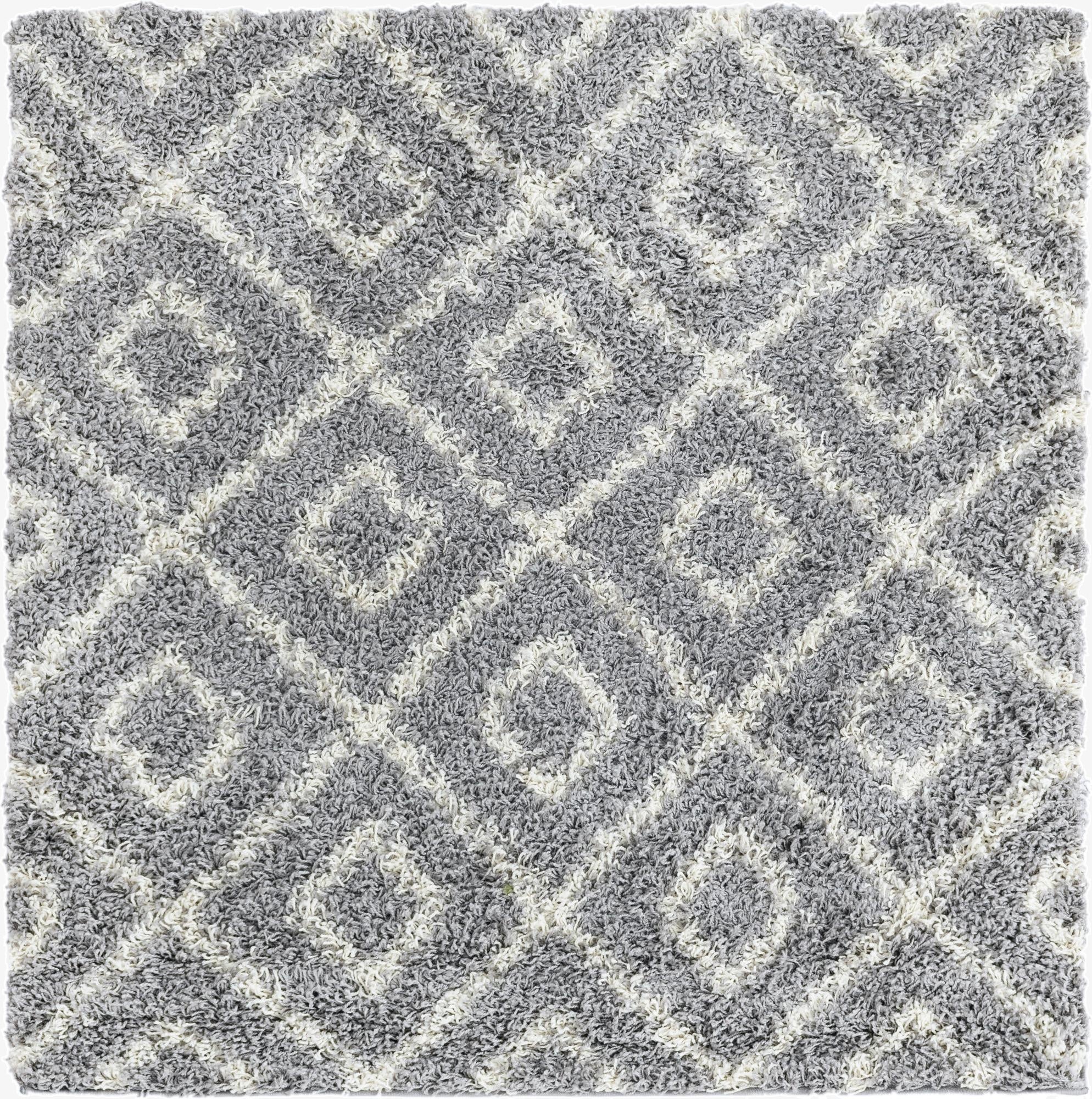  4' x 4' Lattice Shag Square Rug