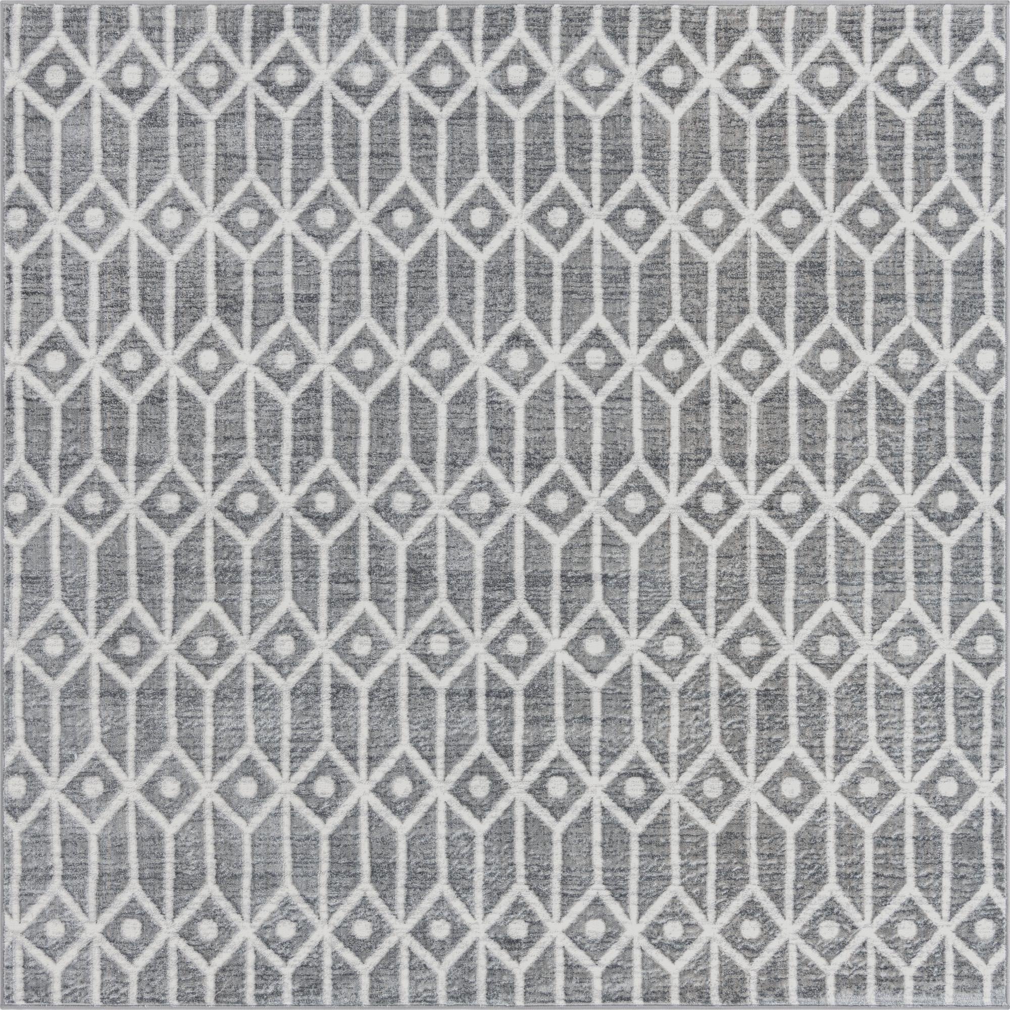  7' x 7' Lattice Trellis Square Rug