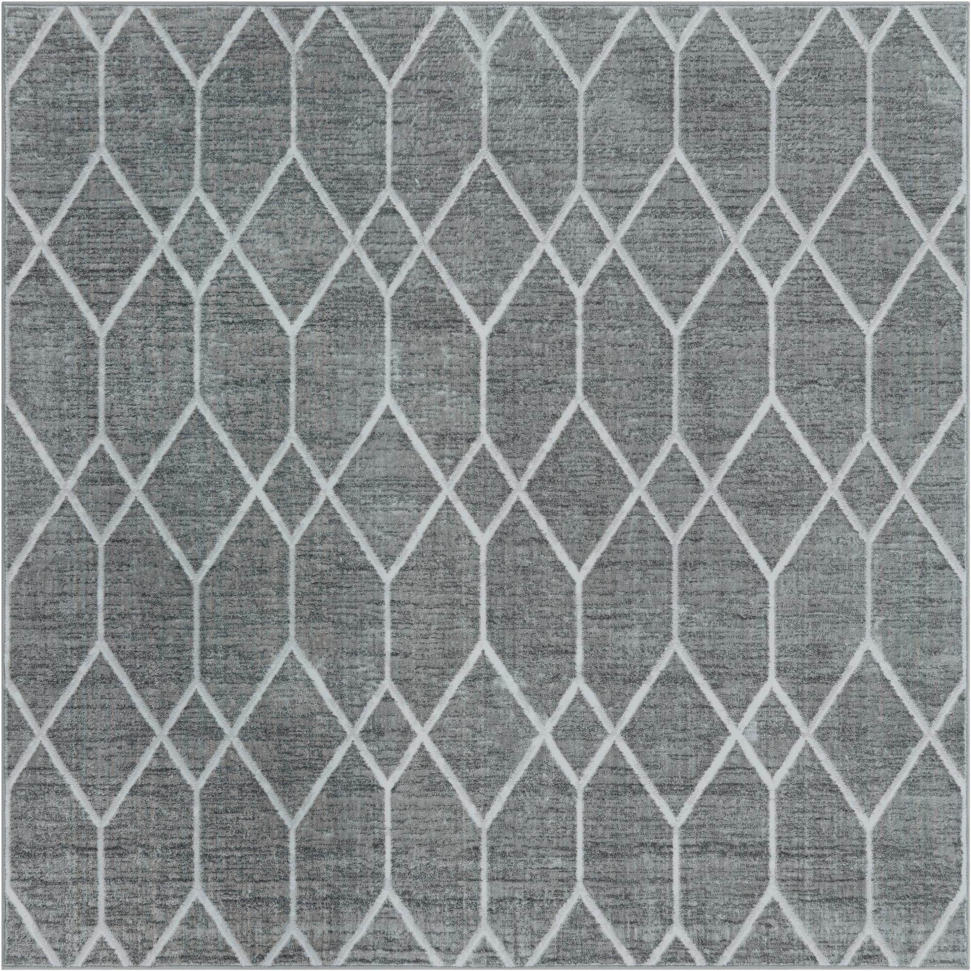  7' x 7' Lattice Trellis Square Rug