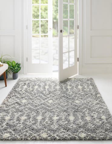  10' x 10' Moroccan Trellis Shag Square Rug