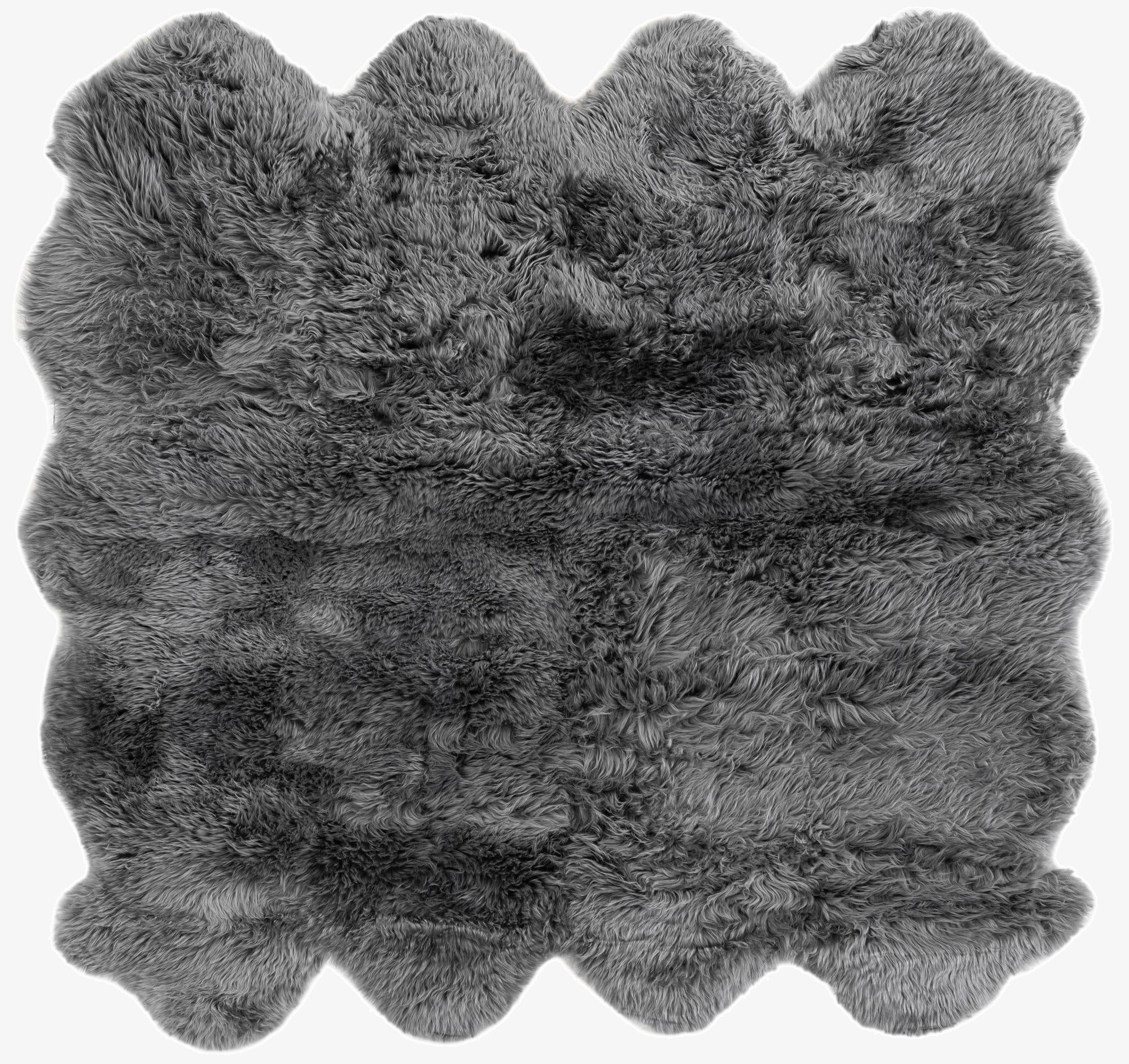  6' x 6' Natural Sheepskin Square Rug