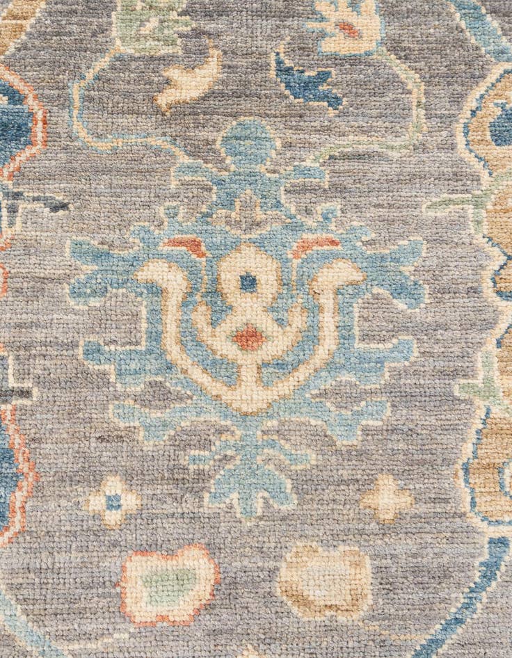 Detail image of  8' 2 x 8' 3  Hand Knotted Oushak Wool Square Rug