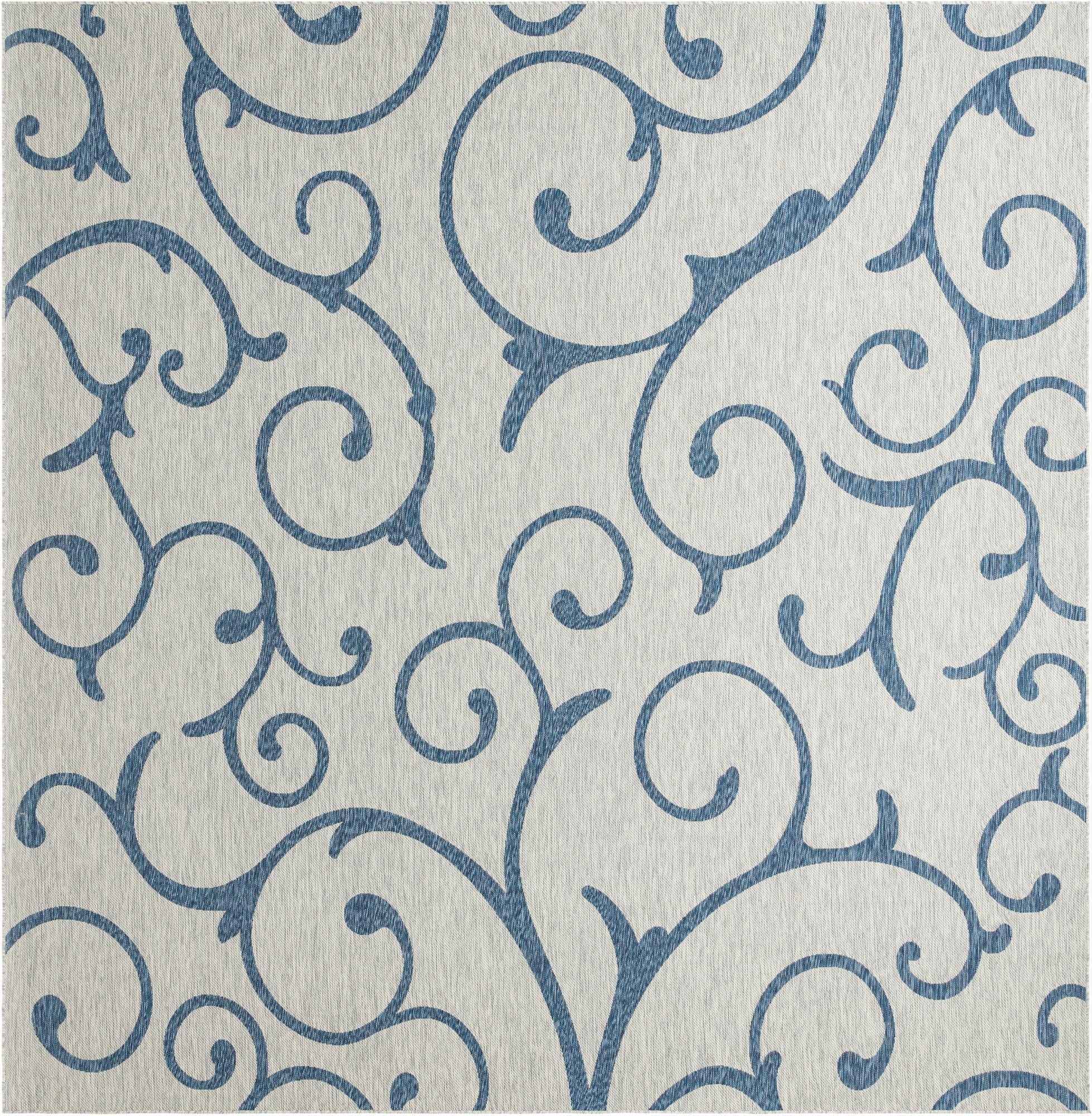  13' x 13'  Washable Botanical Indoor / Outdoor Square Rug