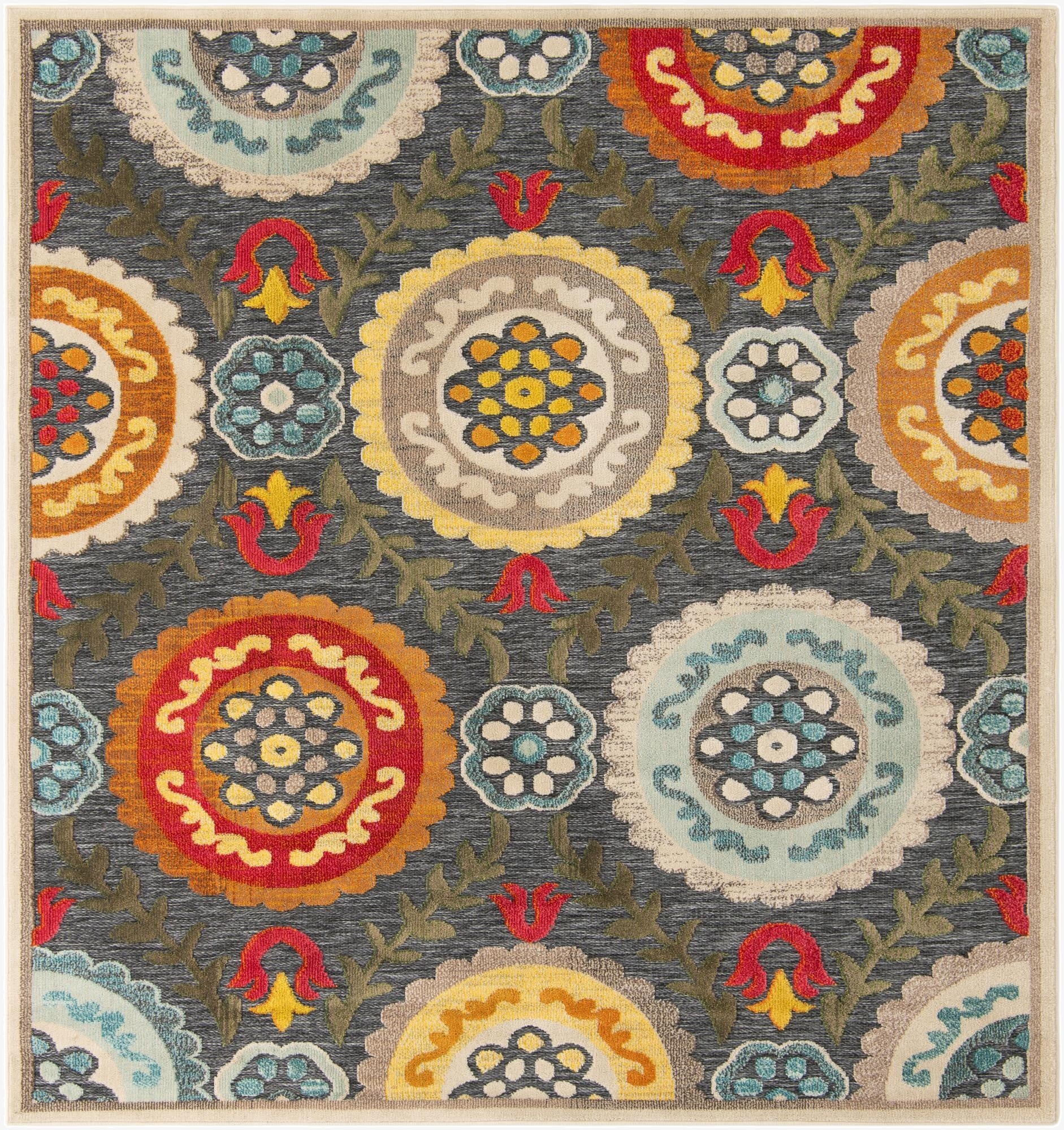  7' 10 x 7' 10  Washable Casablanca Indoor / Outdoor Square Rug