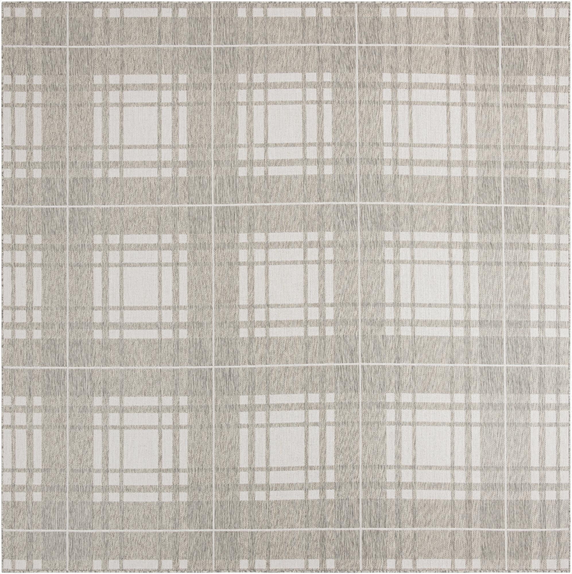  10' x 10'  Washable Checkered Indoor / Outdoor Square Rug