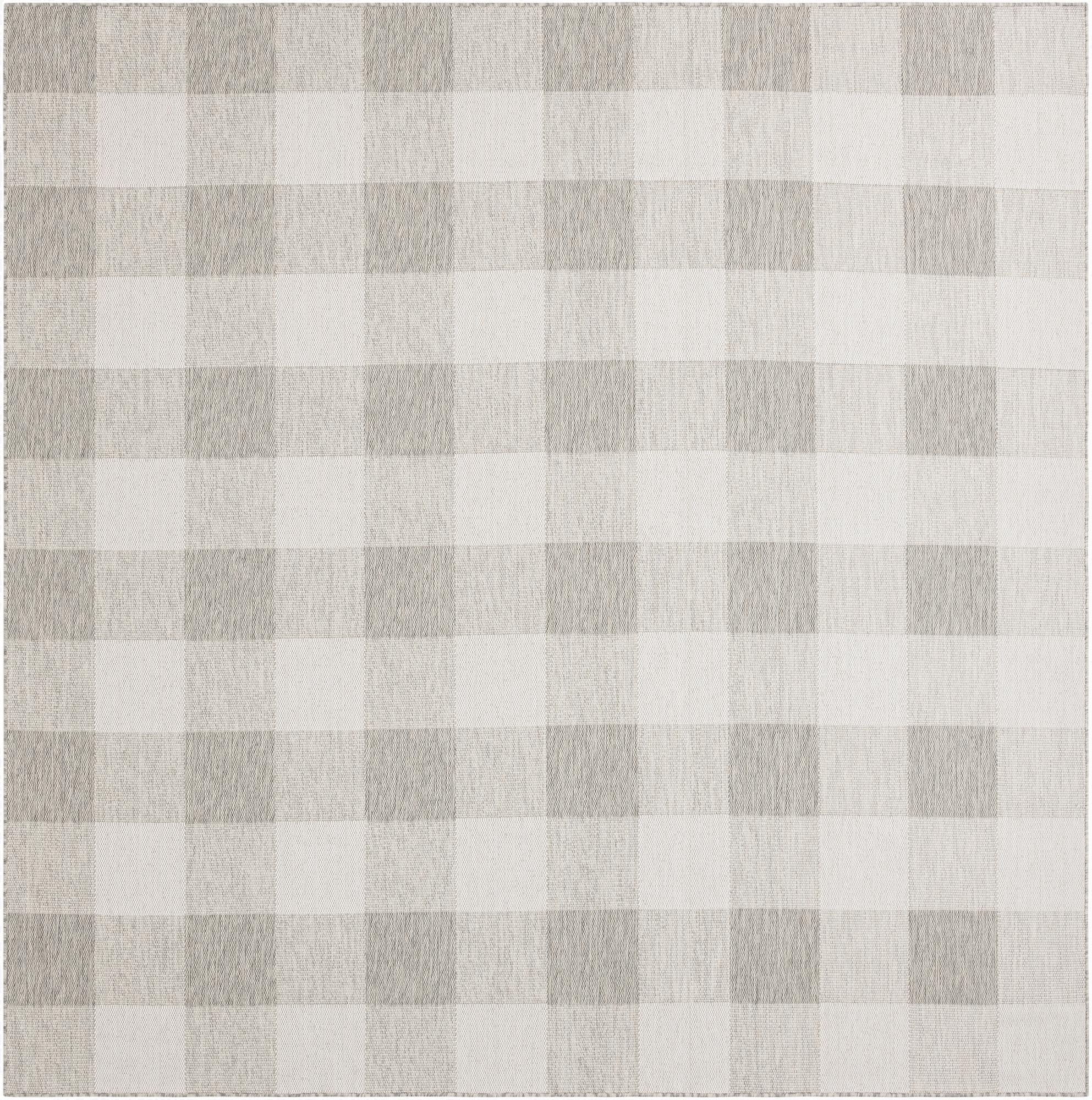  10' x 10'  Washable Checkered Indoor / Outdoor Square Rug