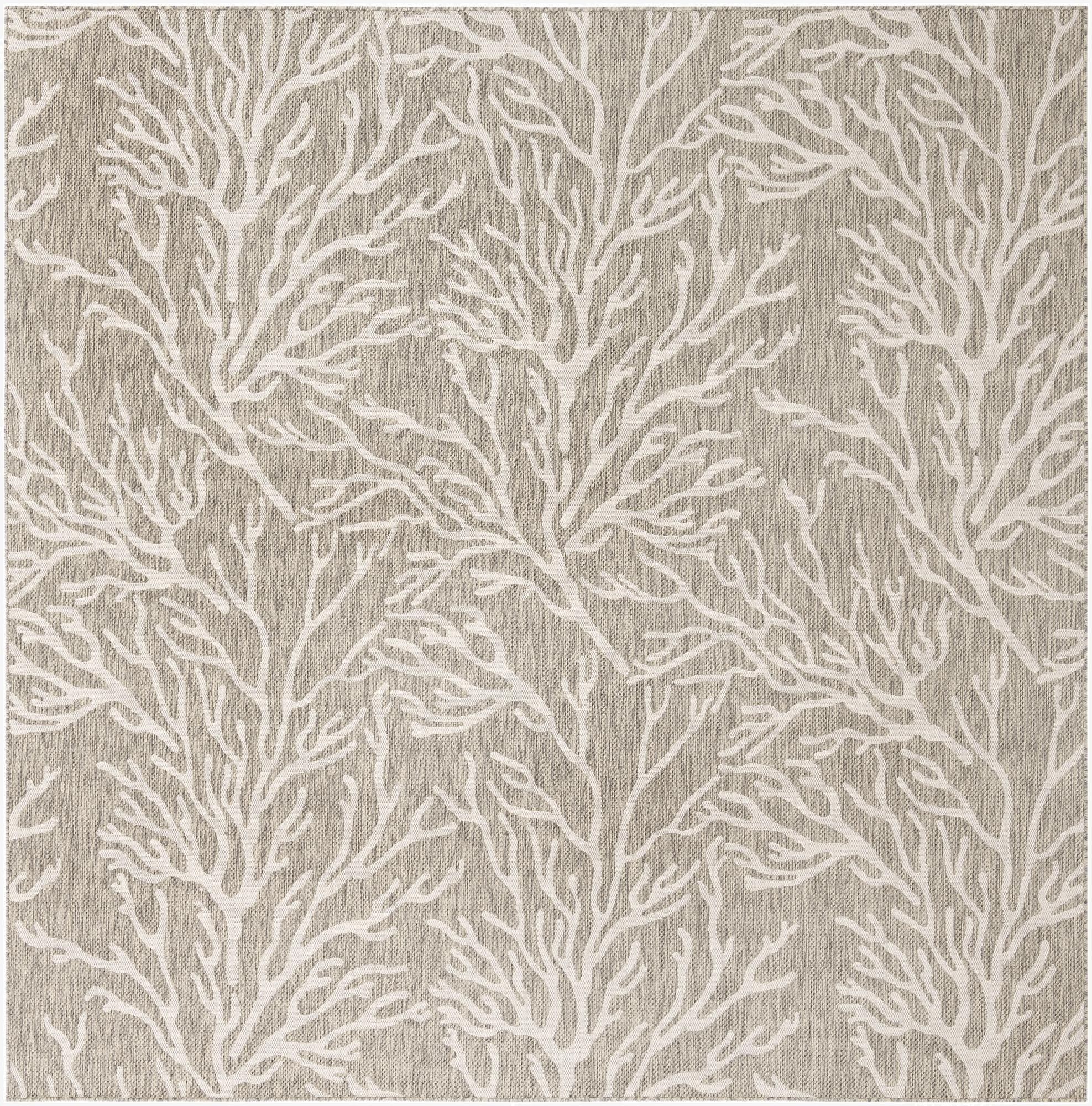  10' x 10'  Washable Coastal Indoor / Outdoor Square Rug