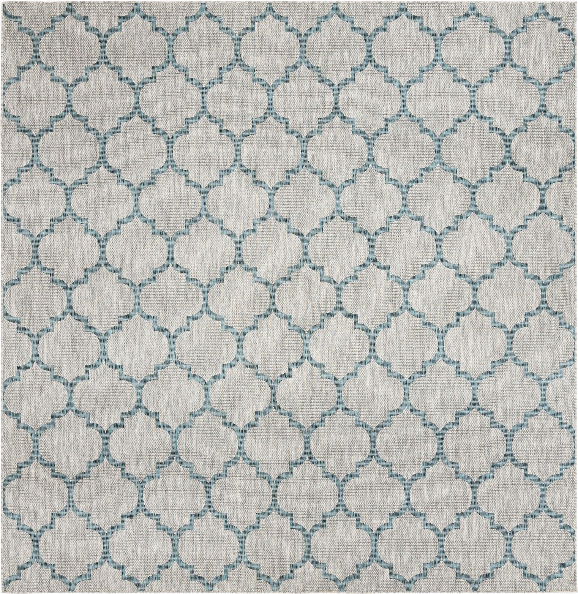  10' 8 x 10' 8  Washable Lattice Indoor / Outdoor Square Rug