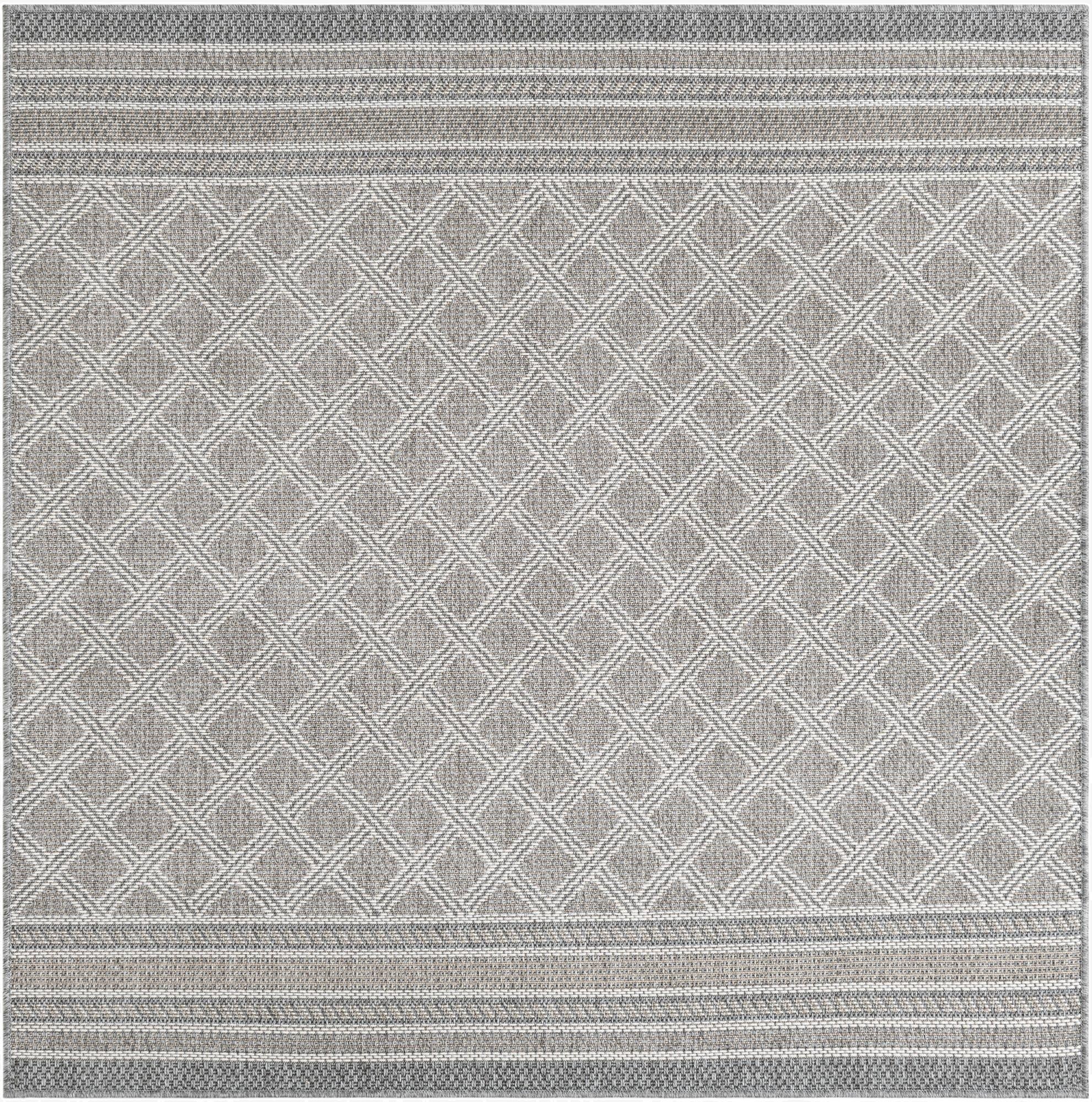  5' 1 x 5' 1  Washable Lattice Indoor / Outdoor Square Rug