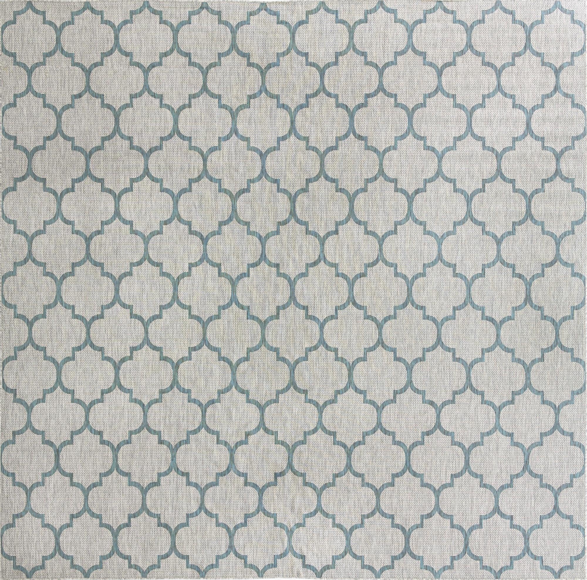  13' x 13'  Washable Lattice Indoor / Outdoor Square Rug