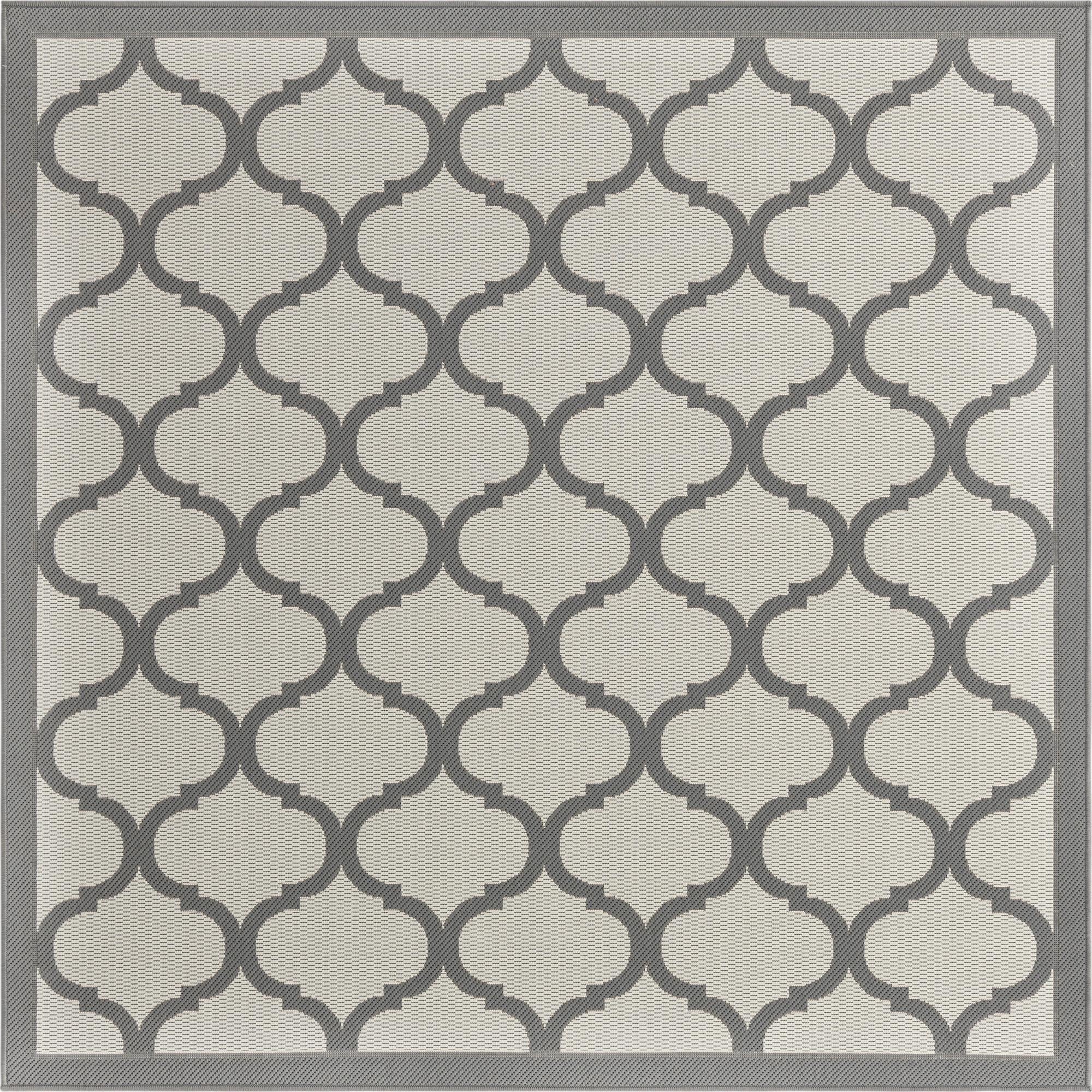  6' x 6'  Washable Lattice Indoor / Outdoor Square Rug