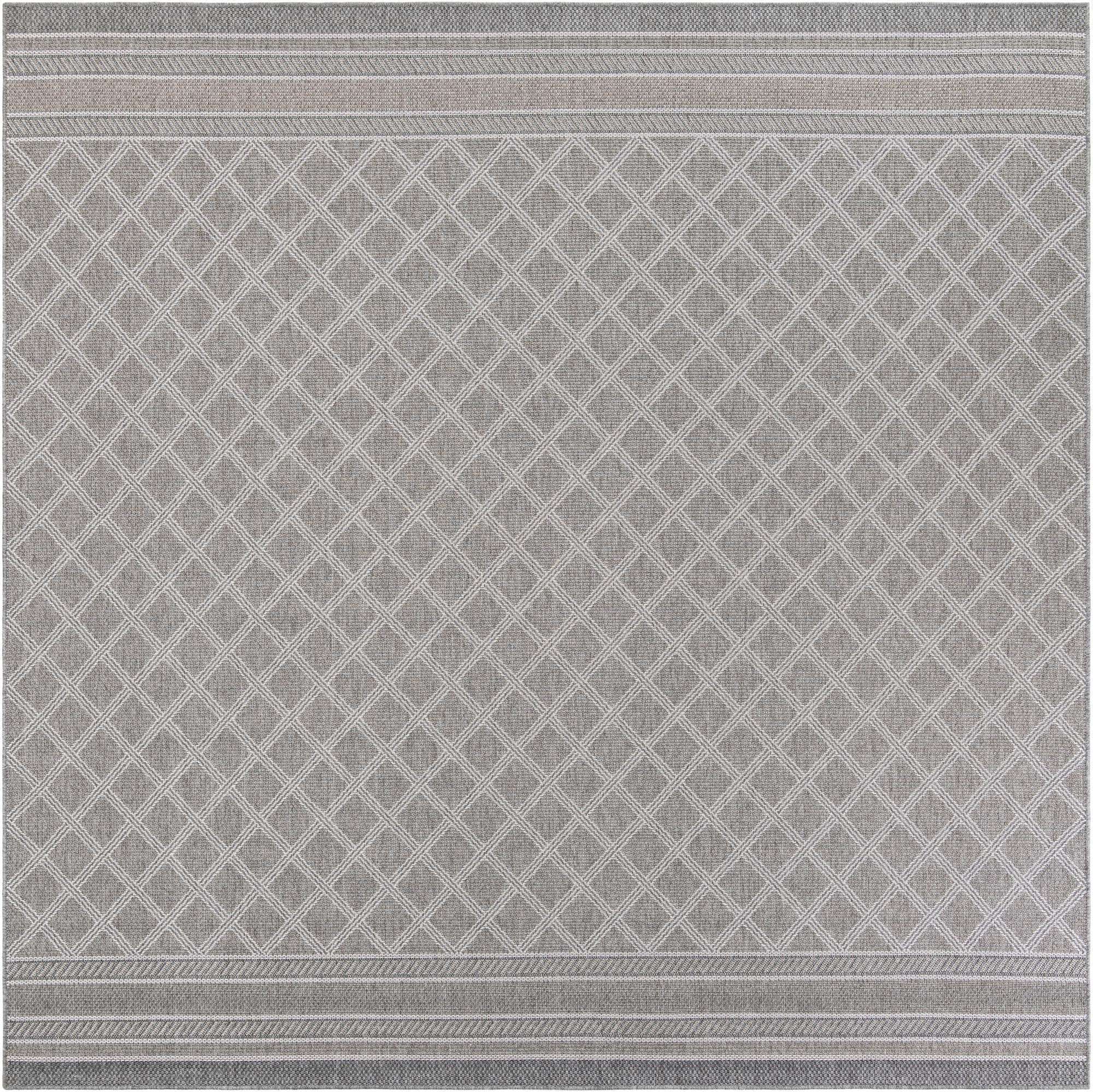 Primary image  10' x 10'  Washable Lattice Indoor / Outdoor Square Rug