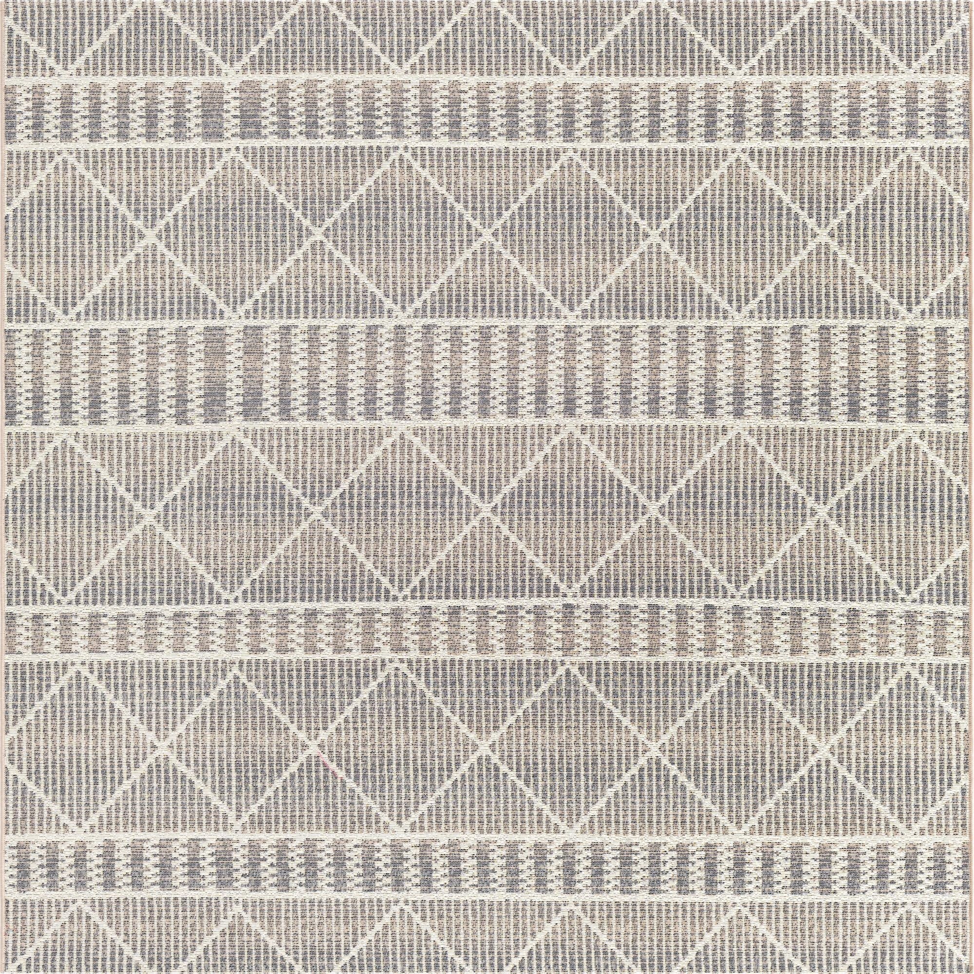  6' x 6'  Washable Lattice Indoor / Outdoor Square Rug
