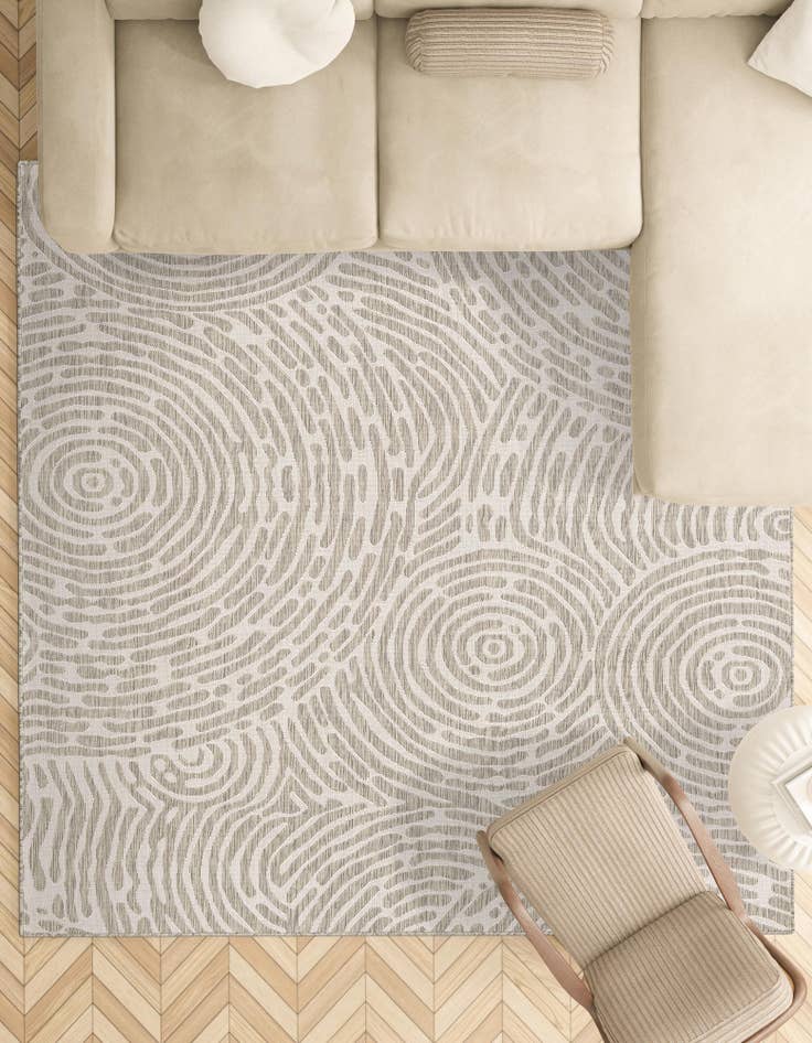 Detail image of  7' 10 x 7' 10  Washable Modern Indoor / Outdoor Square Rug
