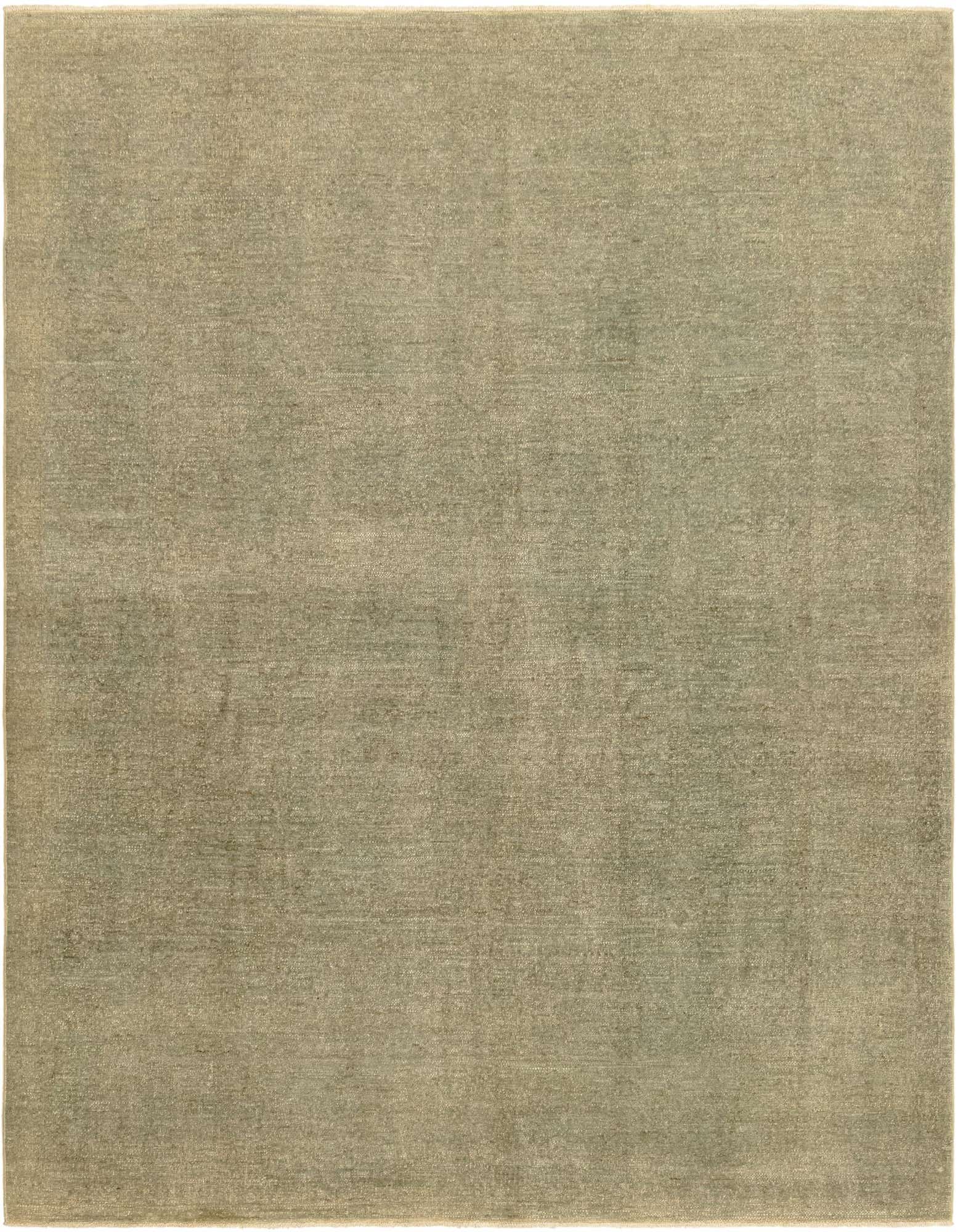 A 6' 4 x 6' 10 square gray vintage area rug made of hand-spun wool with a thin pile.