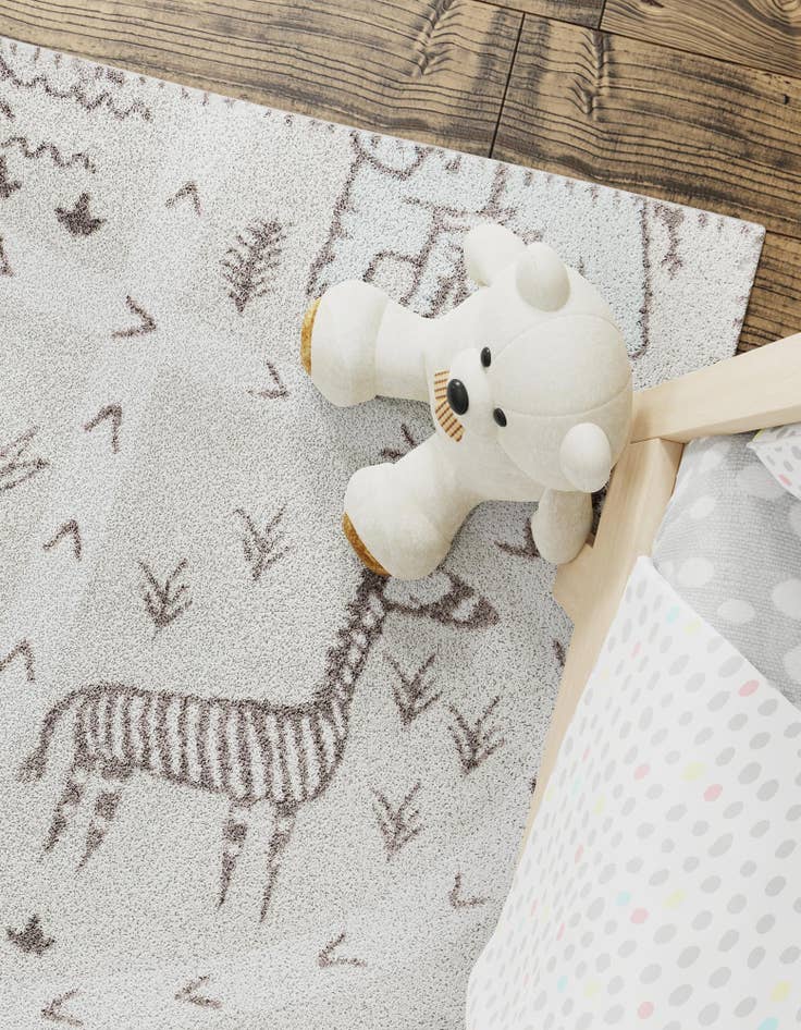 Detail image of  7' 10 x 7' 10 Animals Whimsy Kids Square Rug