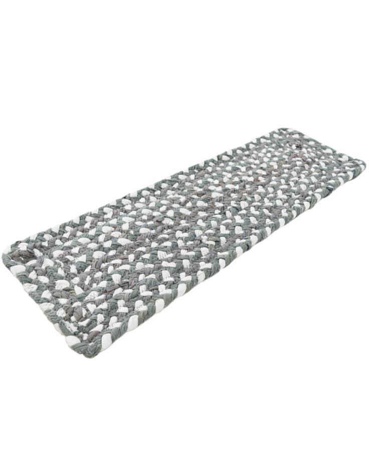 Detail image of  0' 9 x 2' 6  Hand Braided Chindi Stair Rug