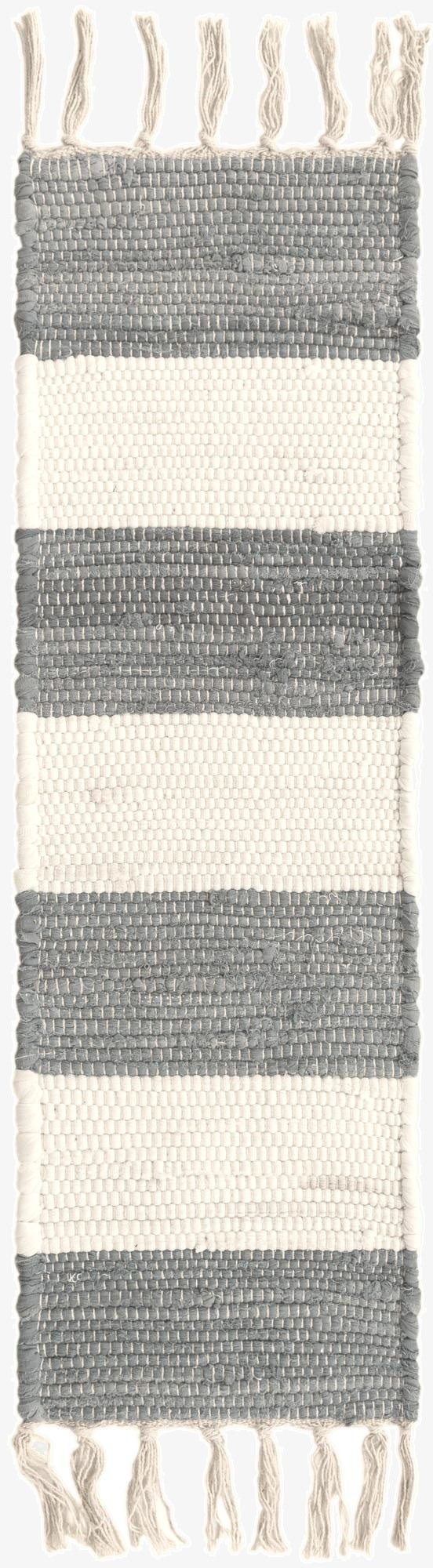  0' 9 x 2' 6  Hand Woven Chindi Rag Stair Rug