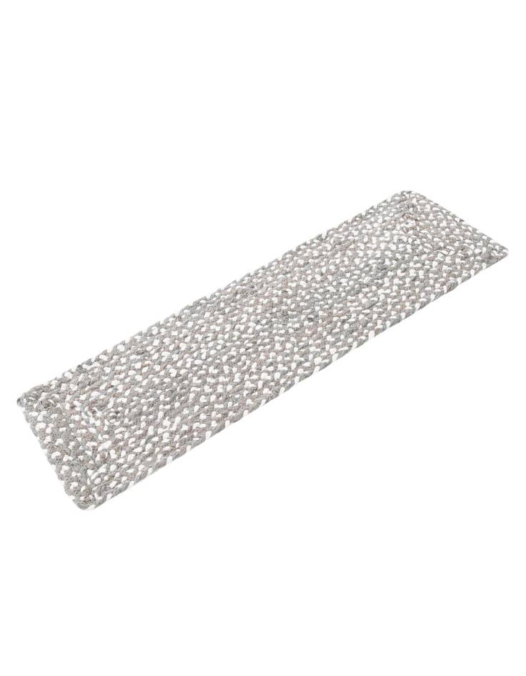 Detail image of  1' 2 x 4' 1  Hand Braided Chindi Table Runner Rug