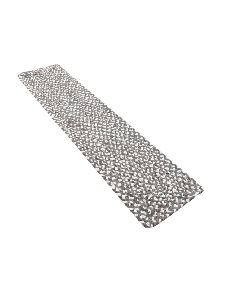 Detail image of  1' 2 x 5' 1  Hand Braided Chindi Table Runner Rug