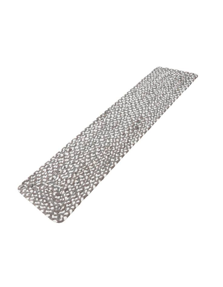 Detail image of  1' 2 x 5' 1  Hand Braided Chindi Table Runner Rug