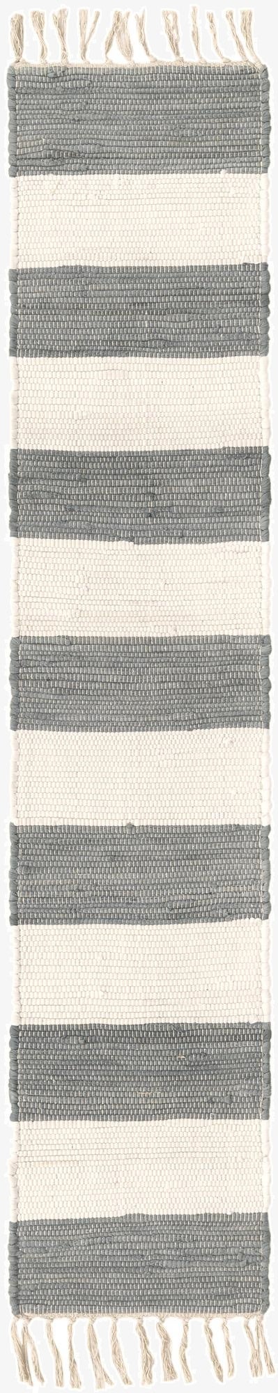  1' 2 x 6' 1  Hand Woven Chindi Rag Table Runner Rug