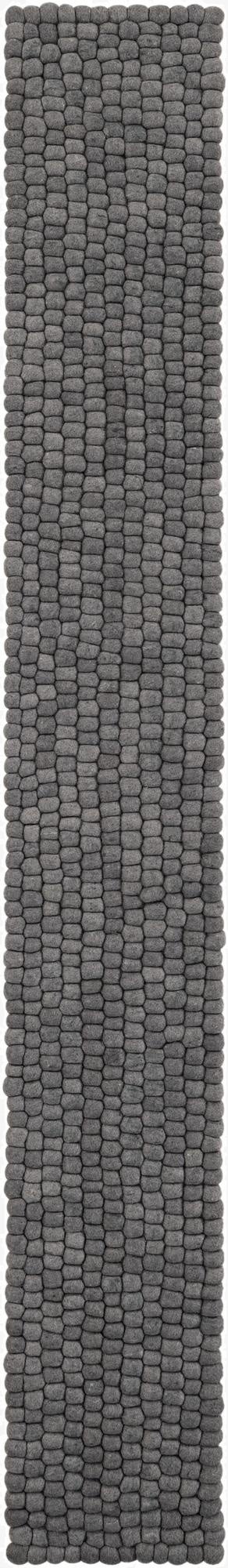  1' 2 x 10'  Hand Woven Felt Ball Wool Table Runner Rug