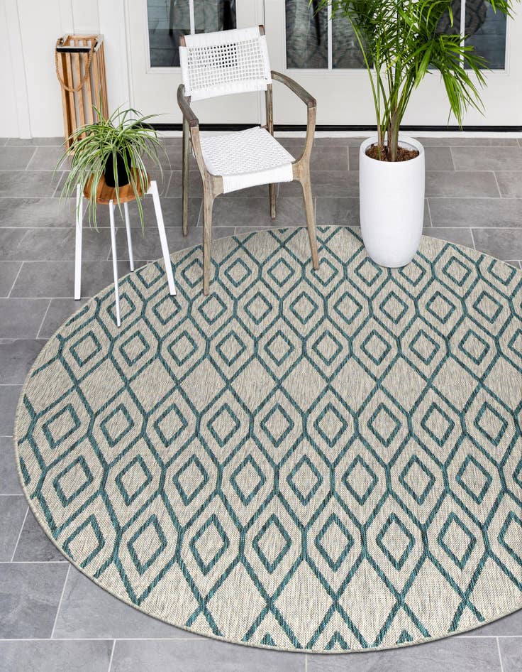 Detail image of  7' x 7'  Washable Jill Zarin Turks and Caicos Indoor / Outdoor Round Rug