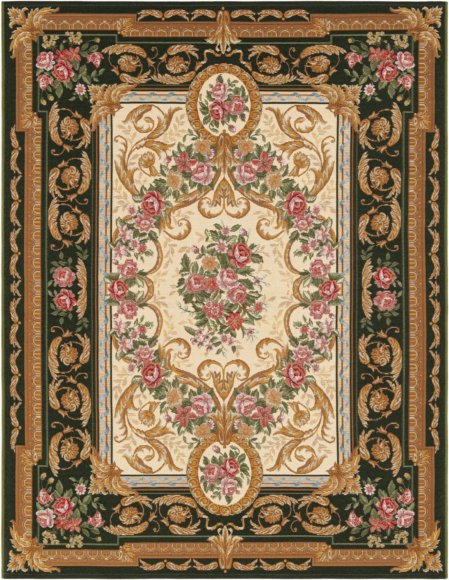  5' x 7'  Washable Traditional Indoor / Outdoor Rug