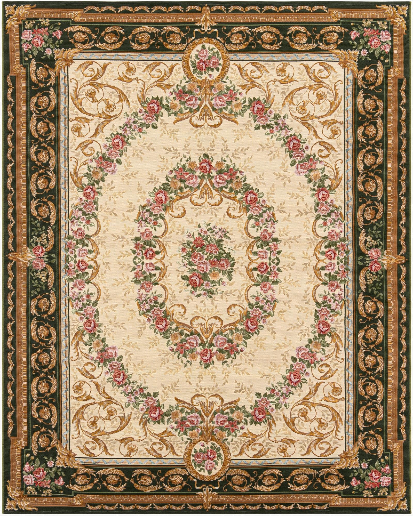  7' 10 x 10'  Washable Traditional Indoor / Outdoor Rug