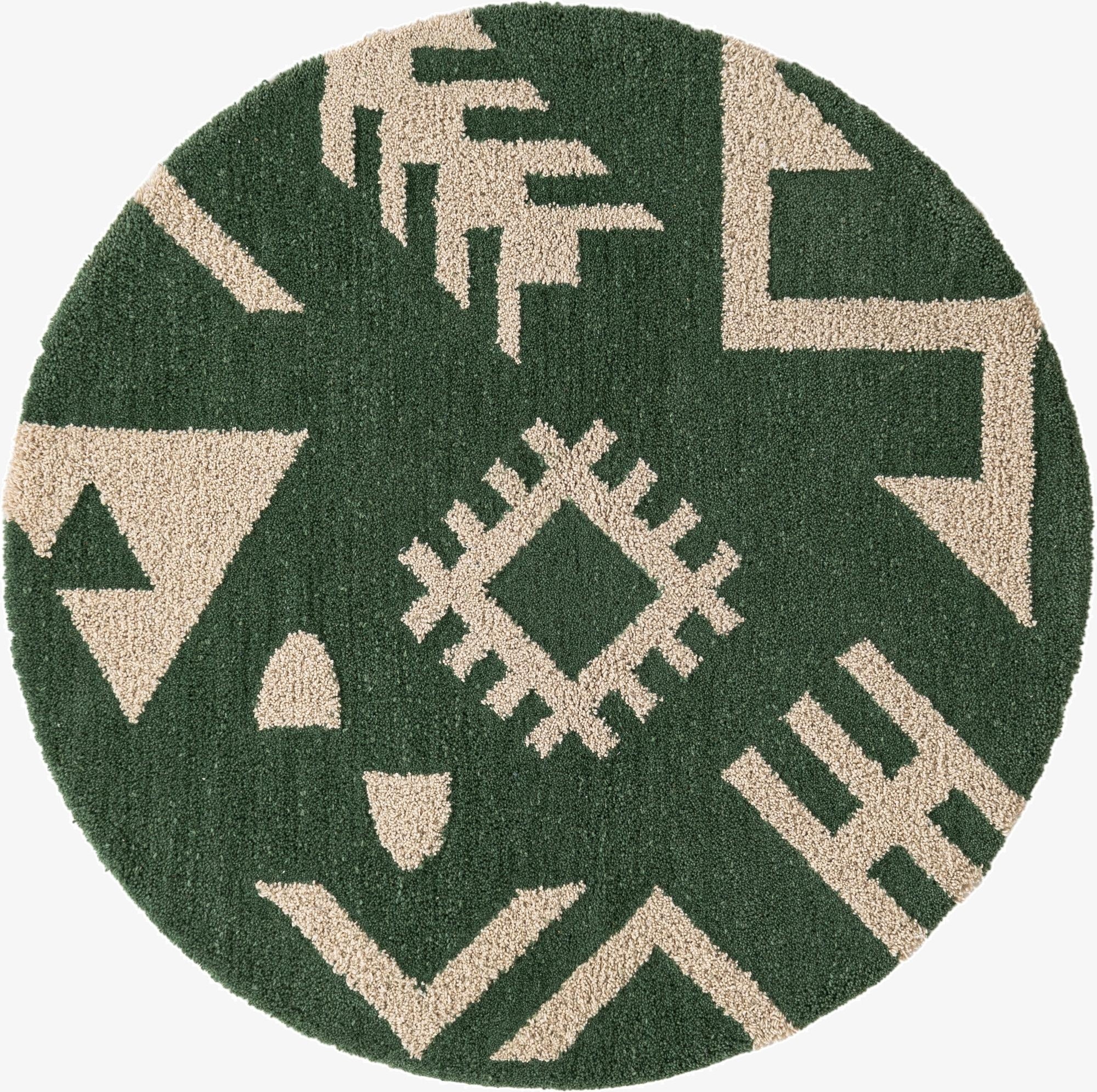  5' 1 x 5' 1 Handtufted Wool Round Rug