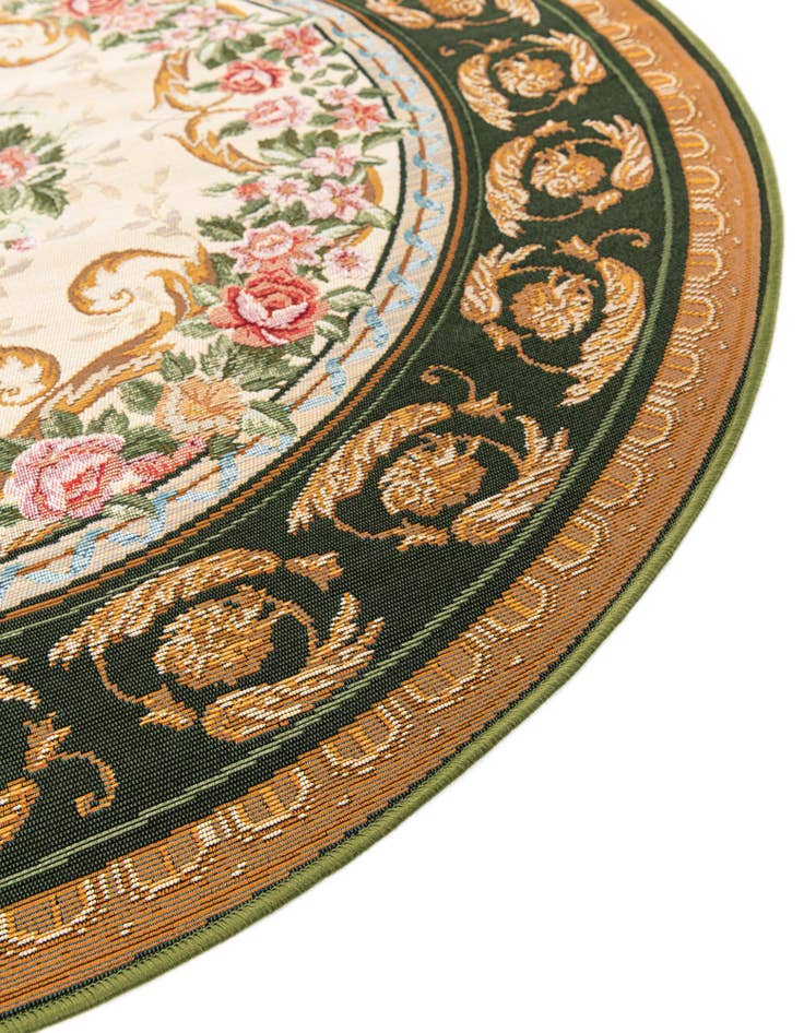 Detail image of  4' x 4'  Washable Traditional Indoor / Outdoor Round Rug